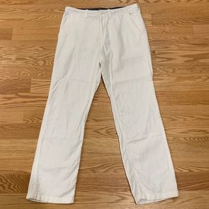 White linen pants